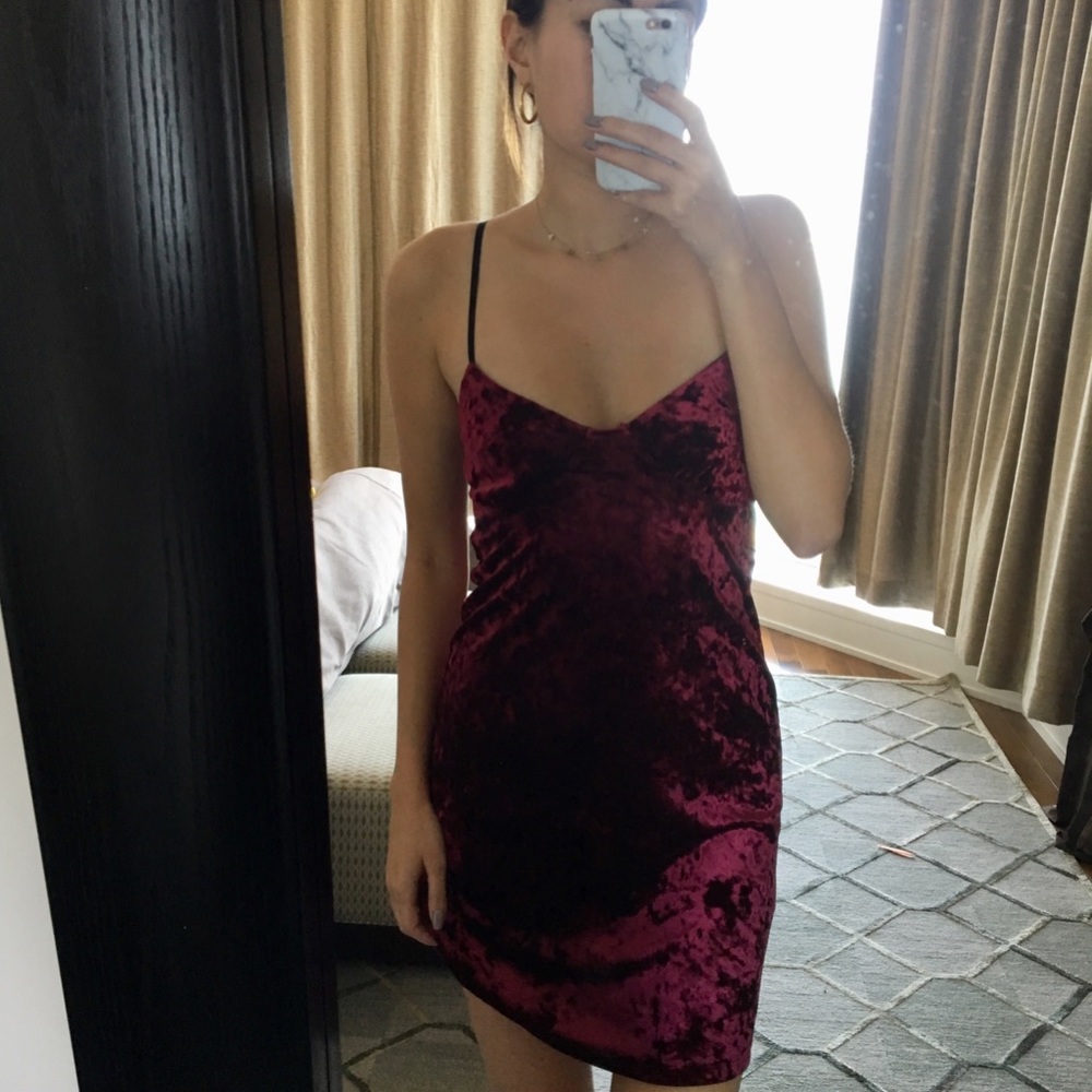 Velvet burgundy dress